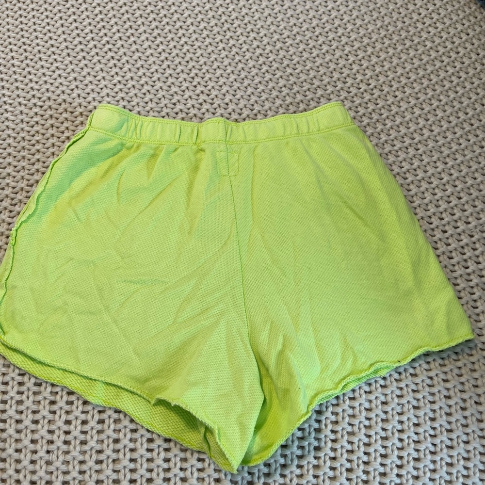 Aerie Neon Yellow Women's Shorts - Picture 2 of 5